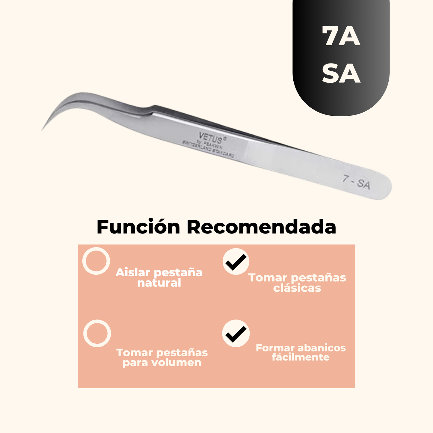 PINZA VETUS CURVA VOLUMEN 7-SA